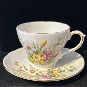 Vintage Duchess Bone China Teacup and Saucer SPRING Pattern Discontinue